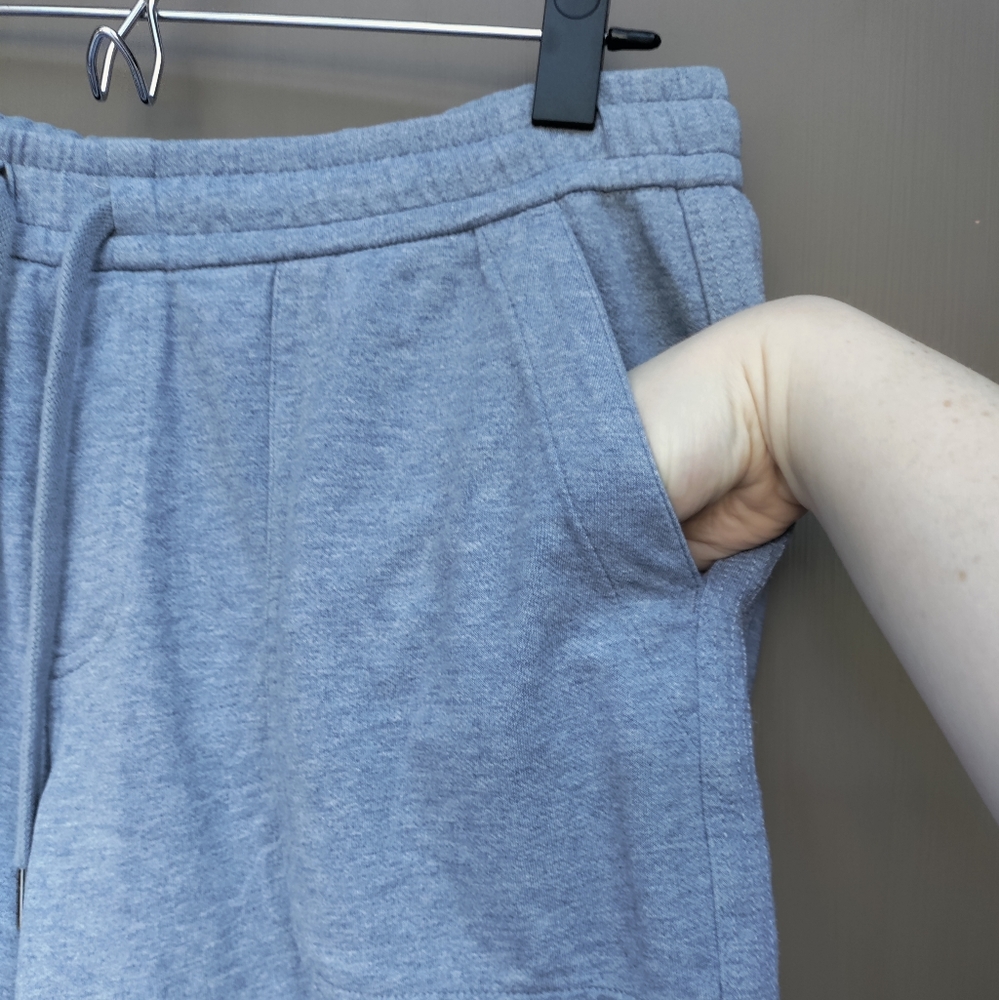 Athleta Farallon Heathered Light Blue Wide Leg Pants - Picture 4 of 8